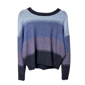Central Park West Midnight Blue Purple Colorblock Pullover Sweater Womens Small